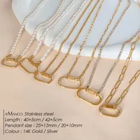 Chaînes à pendentif ovales géométriques EMANCO pour femmes, breloques DIY en acier inoxydable, bijoux, expédition en 48 heures, dropshipping, vente en gros