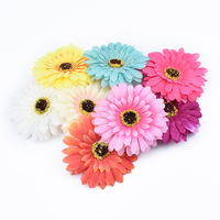 Bunga Gerbera Daisy Kuning Oranye Musim Gugur yang Elegan, Bunga Sutra Imitasi untuk Corsage Pergelangan Tangan, Jepit Rambut, dan Pajangan Vas