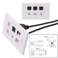 Cable Adaptador USB 3.1 Tipo-C Hembra a Panel de Montaje en Pared, 0.2m, para Cámara, Computadora, con Placa Frontal
