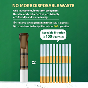 Porte-filtre à cigarettes réutilisable et lavable, ajustement universel pour cigarettes régulières/moyennes/slim, embout buccal rechargeable pour hommes - Product Image 1