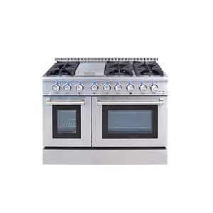 48 Inch Use Gas Standing Range Cook Range With Double Oven Blue Flame Best Flame Gas Stove