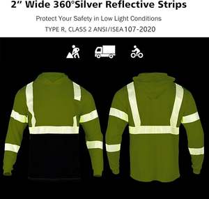 Individuell Gestaltbares Fluoreszierendes Klasse 3 Langarm-Arbeitshemd, Reflektierendes Sicherheitshemd mit Kapuze und Logo - Product Image 4