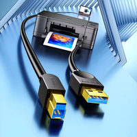 Kabel Printer SAMZHE USB3.0 USB-A ke USB-B Bahan PVC Konduktor Tembaga Murni Terlindungi