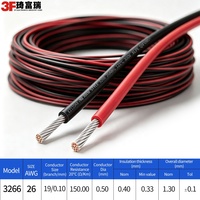 Fil UL3266 26AWG XLPE rouge et noir, câble jumelé parallèle 19/0,1 mm 300V 125 ° C
