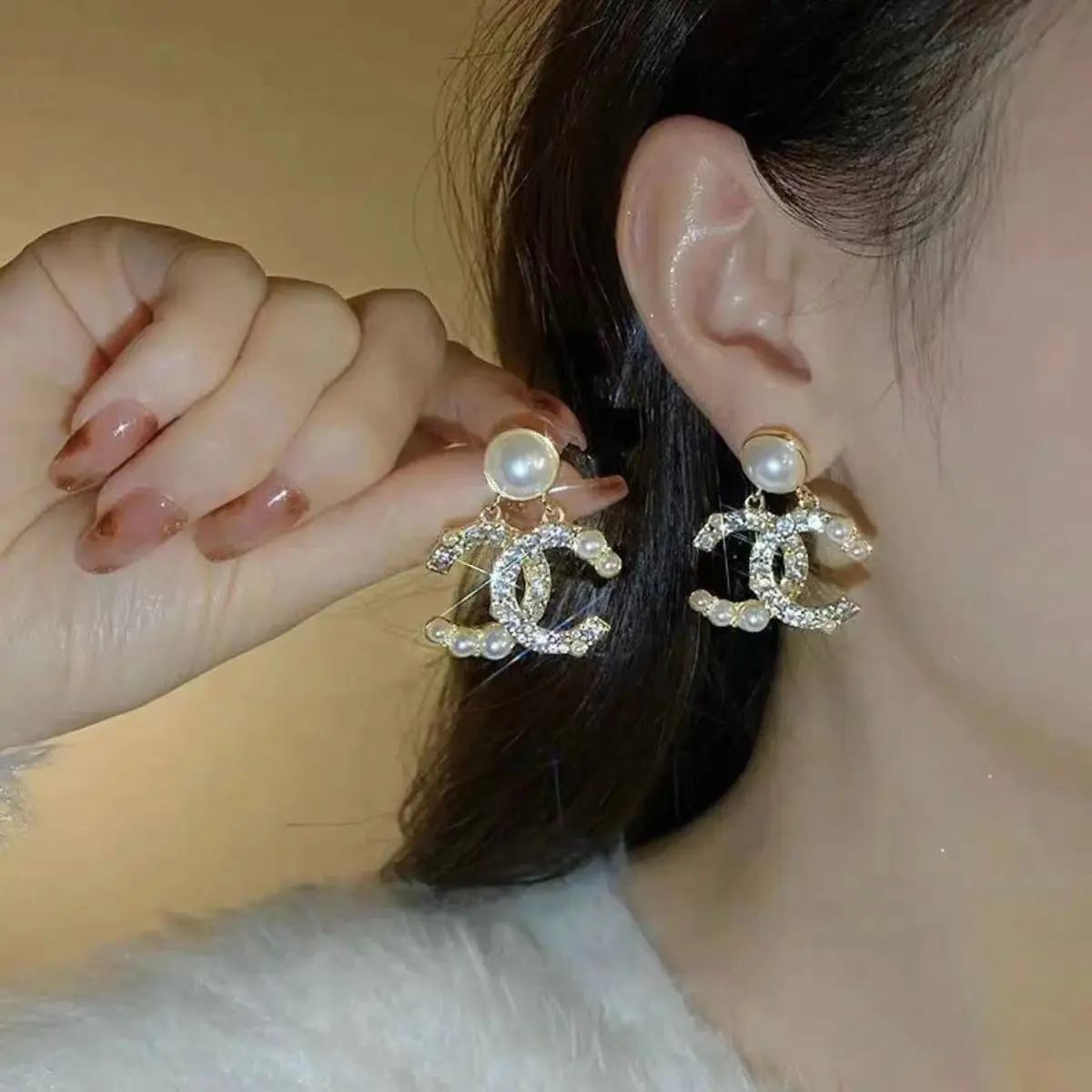 도매 디자이너 귀걸이 인기있는 브랜드 CC 고품질 패션 귀걸이 진주 드롭 귀걸이