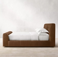 Ensemble de meubles de chambre à coucher de grande taille, lit épais en velours brun, plateforme en bois, haute qualité, vente en gros