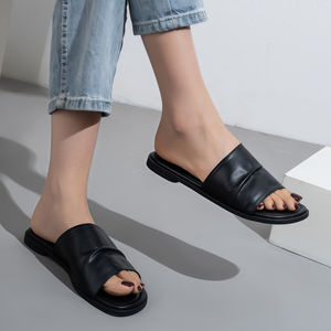 Zapatillas de cuero genuino para mujer, estilo urbano a la moda, parte superior de piel de vaca (2 cm) - Product Image 2