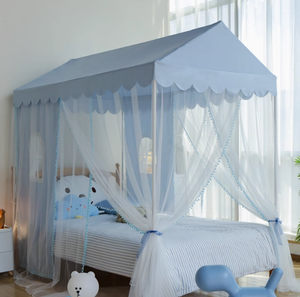 Tienda de campaña plegable para cuna con dosel emergente Red de seguridad para mantener al bebé dentro y fuera Conveniente mosquitera doblada para cuna de bebé - Product Image 3