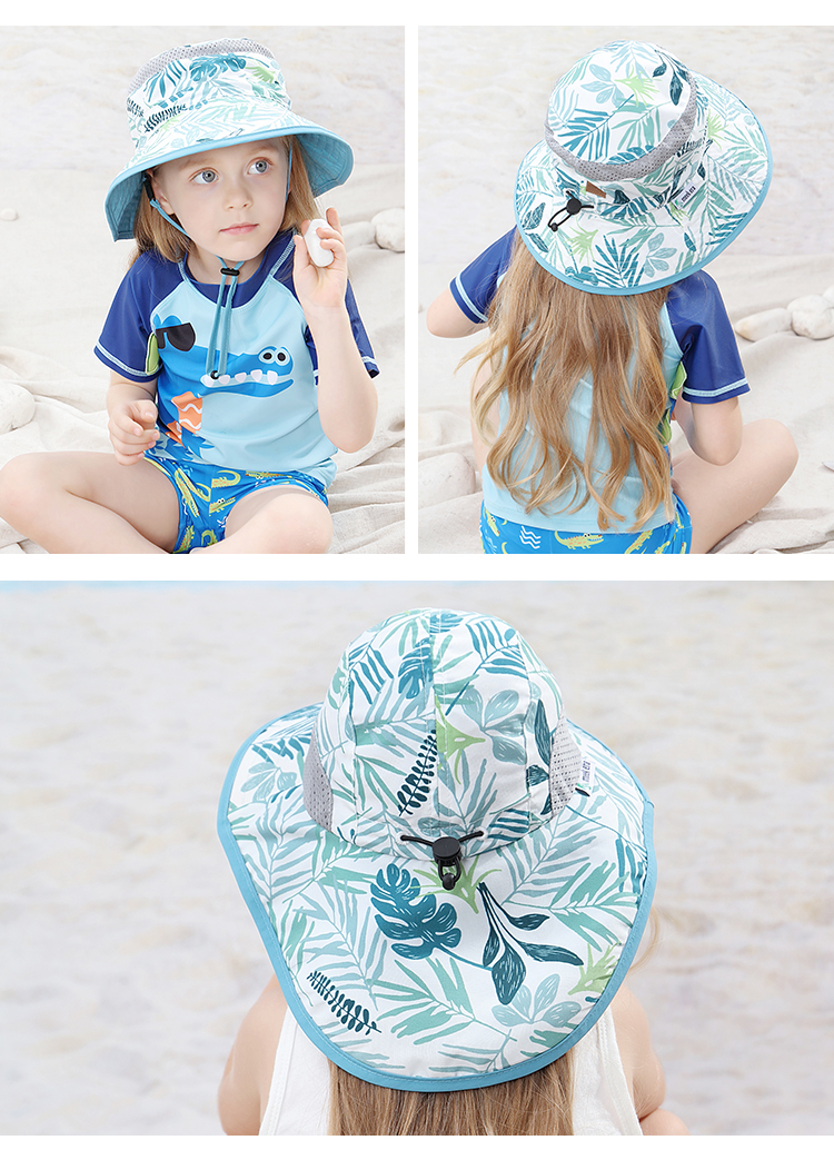 Kaavie Baby Sun Hat Adjustable Toddler Swim Beach Pool Hat Kids UPF 50+ Wide Brim Hat