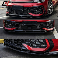 Kit de Décoration Extérieure Sportif ABS pour VW Golf 8.5 GTI R Line 2025+ – Lame Avant Noir Brillant Effet Carbone – Pièce Auto