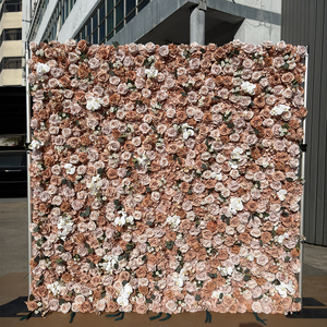 Customized 3D Silk Flower Wall Mixed <b>PEONY</b> Photo Booth Backdrop 8ft X 8ft Autumn Fall Party Event Decoration - Product Image 4
