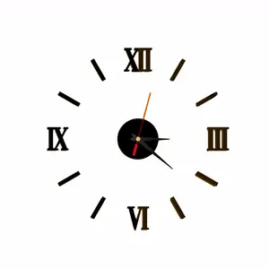 الأرقام الرومانية ساعة حائط شخصية ساعة الإبداعية كتم diy الاكريليك جدار ملصقا الزخرفية ساعة حائط