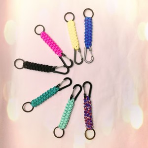 Aluminum Carabiner Keychains Nylon <b>Braided</b> 5mm Durable Promotional Keychain <b>Accessories</b> - Product Image 4