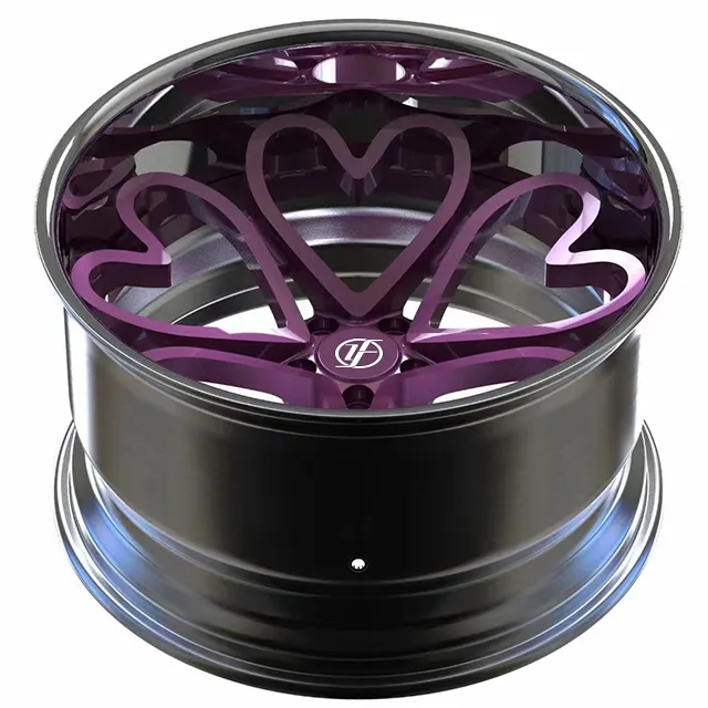 Fashion design forged wheels 2 piece forged wheel heart 5x120 forged wheels for Luxury cars