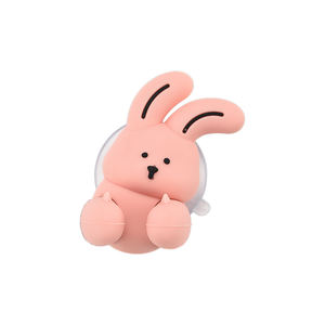 Fábrica atacado resistente ao calor montado na parede cartoon crianças rosa coelho silicone <span class=keywords><strong>toothbrush</strong></span> titular para viagens - Product Image 1