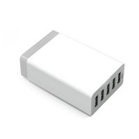 Hub de charge USB 5 ports 40W avec tension d'entrée CA 100-240V mondiale, adaptateur de chargeur de téléphone portable USB 5V 8A