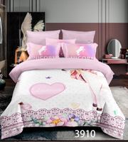 Belle literie mignon 3D numérique licorne housse de couette ensemble de literie 100% Polyester fille literie Collection bas quantité minimale de commande ensemble de linge de lit