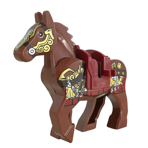 Blocs de construction - Accessoires de figurines de blocs de construction de tiers, équipement, chevaux de <span class=keywords><strong>guerre</strong></span> anciens à chevaucher, jouets de selle tricolores - Product Image 4
