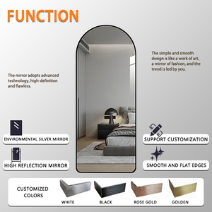 Chất lượng tốt bán buôn sang trọng cong vàng đầy đủ cơ thể gương mặc quần áo đầy đủ chiều dài tầng đứng vòm tường gương - Product Image 2