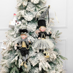 Hot Pick Elfe De Noël Noir Or <span class=keywords><strong>Elfes</strong></span> Mélanger Garçon Et Filles Festival De Noël Poupée Ornement Suspendu pour La Maison Décor De Table En Plein Air - Product Image 2