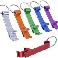 Décapsuleur de bouteilles de bière portable en alliage d'aluminium, porte-clés, logo gravé au laser personnalisé, durable, multicolore, promotionnel