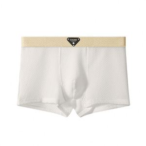Nouveau Caleçon Boxer pour Homme Ice Silk Huajielong, Couleur Unie, Taille Moyenne, Grande Taille, Respirant, en Nylon Tricoté et Viscose, Vente en Gros - Product Image 3