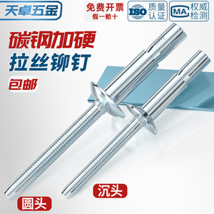 Tianzhuo Hardware Rivets 10mm Plain Carbon Steel Glossy Zinc Plating National Standard Grade A <b>Fasteners</b> - Product Image 3