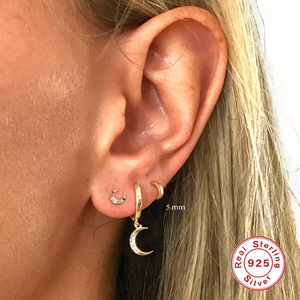 ROXI 2021 Boucles d'oreilles créoles rondes minimalistes en argent sterling 925 de 5 mm/6 mm/7 mm/8 mm/9 mm - Product Image 4