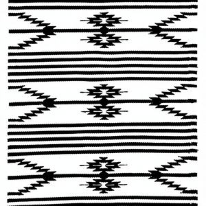 Tapis en coton tissé à la main avec motif floral moderne, lavable en machine, réversible, couleur blanche, pour la maison, les pique-niques, les voyages, la décoration - Product Image 1