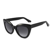 Vente en gros de lunettes de soleil rétro européennes et américaines œil de chat Lunettes de soleil à grand cadre Lunettes de soleil UV400 TAC Lentilles Acétate Personnalité tendance