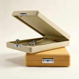 Wholesale Microfiber Suede Jewelry <b>Box</b> Metal Clasp <b>Lock</b> Jewelry Presentation <b>Box</b> for Retail Jewelry Display - Product Image 4