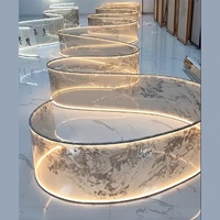 Lustre de plafond en ruban personnalisé, bande lumineuse LED, peinture décorative douce, éclairage artistique pour restaurant, hall d'hôtel