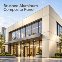 Panneau composite en aluminium brossé 3 mm 4 mm 1220x2440 mm en argent pour revêtement de cloison de bureau
