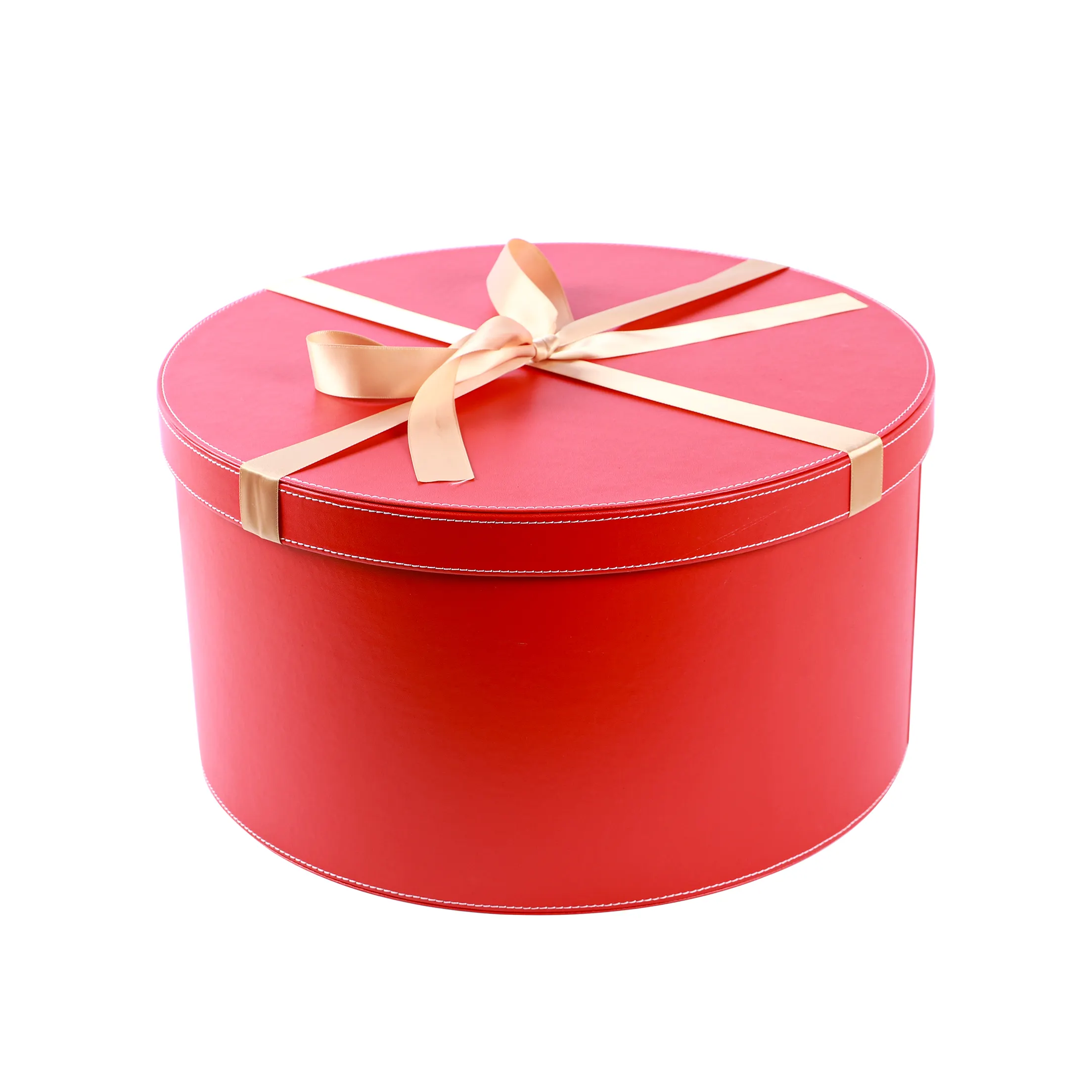 Scatole regalo rotonde all'ingrosso di lusso rosso cilindro tubo grande confezione regalo con Bowknot