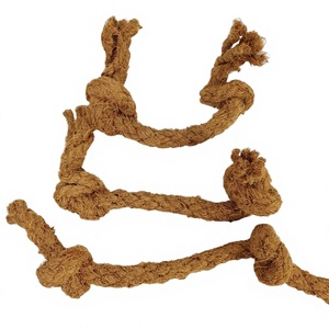 Jouet à mâcher pour chien en fibre de coco, durable, en corde naturelle, design en nœud, utilisation intérieure durable pour animaux de compagnie - Product Image 1