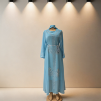 Robe d'été élégante et noble pour femme, grande taille, à manches courtes, imprimée à rayures, style africain, vêtement musulman de haute qualité