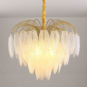 Occhiali lampadario in piuma <span class=keywords><strong>per</strong></span> soggiorno camera da letto Luxury Led E14 lampade a sospensione sala da pranzo Lustre Luminarias Lighting - Product Image 1
