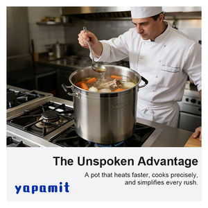 OEM Fábrica Yapamit Acero Inoxidable 3 Capas Fondo Comercial Cocina Utensilios Restaurante Inducción Sopa Stock Olla - Product Image 4