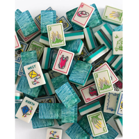 Set Mahjong Kustom Motif Liburan Kartun Ubin Mahjong Amerika Tema Pantai Musim Panas untuk Hiburan Pesta Keluarga