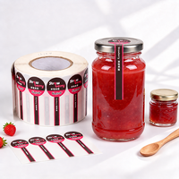 Étiquette adhésive de sécurité inviolable pour pot de confiture de fraises personnalisé, rouleau d'étiquettes pour emballage alimentaire, autocollant pour pot en verre