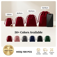 Pochette à cordon personnalisée pour bijoux, en velours, pour protéger des poussières, pochettes cadeaux, emballage pour boucles d'oreilles, colliers, petits bijoux, avec logo