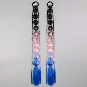 Pelucas de Fibra de Alta Temperatura con Degradado de Color para Halloween y Navidad, Cola de Caballo en Forma de <span class=keywords><strong>Linterna</strong></span> para Festivales, Fiestas Rave y Cosplay - Product Image 1