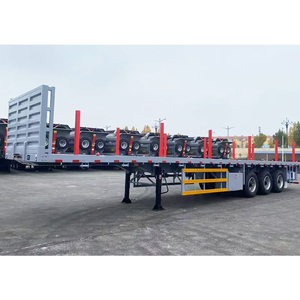 Semi-<span class=keywords><strong>remorque</strong></span> plate sur mesure avec 3 essieux et plateforme extra-large pour le transport d'équipements lourds - Product Image 2