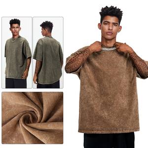 AK01 Wholesale High Quality 100 Cotton 260 Gsm Oversized <b>Men</b> Custom Blank Acid Washed Vintage <b>T</b> <b>Shirt</b> - Product Image 2