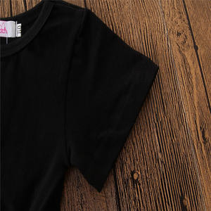 Vêtements en gros, hauts courts à manches courtes d'été avec shorts, ensemble de vêtements pour filles, 2 pièces, tenues pour enfants - Product Image 3