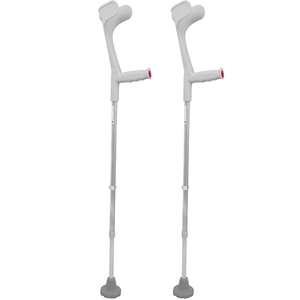 Stampelle per adulti (x2 pz) Ortopediche in alluminio con contrappesi larghi Grigie KMINA K10006 - Product Image 2
