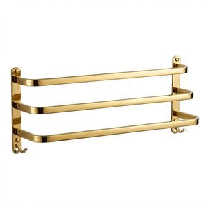 Toallero de Pared de Tres Niveles Langges SUS304 Dorado con Ganchos, para Hoteles y Villas de Lujo, OEM ODM, Todos los Acabados Disponibles - Product Image 2