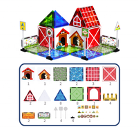 Bloques de Construcción Magnéticos Ensamblables con Temática de Construcción, Juguetes Educativos Magnéticos de Plástico ABS Transparente y Colorido para Niños
