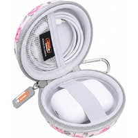 Tas Penyimpanan Earbud Olahraga EVA dengan Ritsleting dan Carabiner, Interior Busa Keras Tahan Air untuk Perangkat Audio