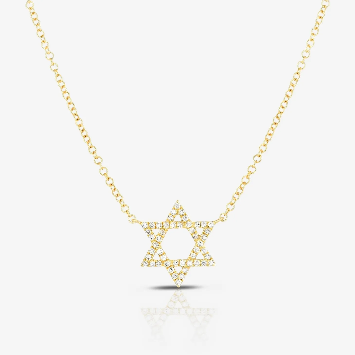 Diamond dX 14 Karat Solid Gold Davidstern VS Lab Diamond Halskette Star Halskette für Mädchen Frauen